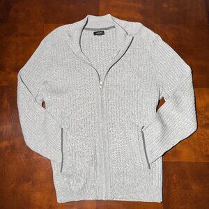 ALFANI Men’s Ribbed Front Zip Sweater - 2XL - Grey - Gently Used